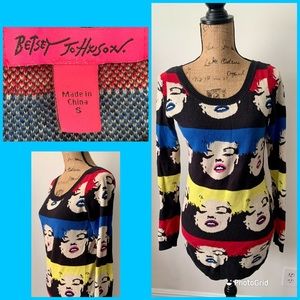 Betsey Johnson Marilyn Monroe Andy Warhol Sweater